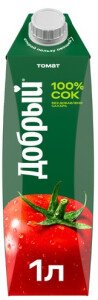 СОК ДОБРЫЙ ТОМАТНЫЙ С МЯКОТЬЮ 1,0Л Т/П СОК ДОБРЫЙ ТОМАТНЫЙ С МЯКОТЬЮ 1,0Л Т/П