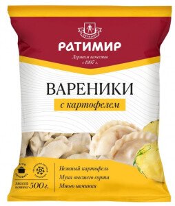 ВАРЕНИКИ РАТИМИР С КАРТОФЕЛЕМ 500 Г ВАРЕНИКИ РАТИМИР С КАРТОФЕЛЕМ 500 Г