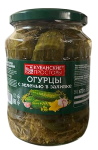 ОГУРЦЫ КРАСНОДАРОЧКА С ЗЕЛЕНЬЮ В ЗАЛИВКЕ 670 Г СТ/Б ОГУРЦЫ КРАСНОДАРОЧКА С ЗЕЛЕНЬЮ В ЗАЛИВКЕ 670 Г СТ/Б