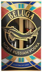 ВОДКА БЕЛУГА НОБЛ 40% 0,5Л ПРОМО НАБОР+ХАЙБОЛ С ЦВЕТНЫМИ РЫБКАМИ