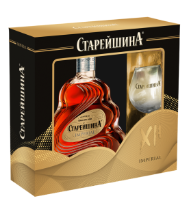 КОНЬЯК СТАРЕЙШИНА ИМПЕРИАЛ 12 ЛЕТ 40% 0,5Л П/УП+БОКАЛ КОНЬЯК СТАРЕЙШИНА ИМПЕРИАЛ 12 ЛЕТ 40% 0,5Л П/УП+БОКАЛ