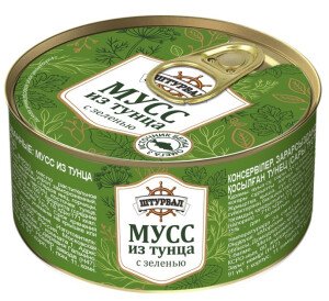МУСС ШТУРВАЛ ИЗ ТУНЦА С ЗЕЛЕНЬЮ 115 Г КЛЮЧ