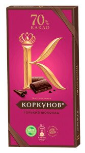 ШОКОЛАД КОРКУНОВ ГОРЬКИЙ 70% 90 Г