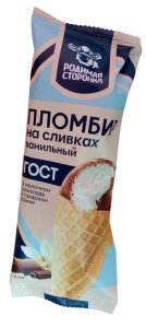МОРОЖЕНОЕ ДАКГОМЗ ПЛОМБИР НА СЛИВКАХ ВАНИЛЬНЫЙ В МОЛОЧНОМ ШОКОЛАДЕ САХ РОЖОК БЗМЖ 15% 70 Г