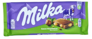 ШОКОЛАД МИЛКА С ЦЕЛЬНЫМ ЛЕСНЫМ ОРЕХОМ МОЛОЧНЫЙ 95 Г