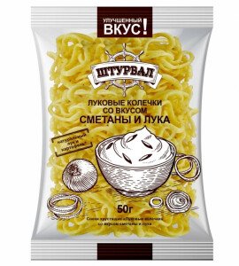 ЧИПСЫ ШТУРВАЛ ЛУКОВЫЕ КОЛЕЧКИ СО ВКУСОМ СЫРА 50 Г