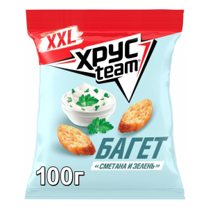 СУХАРИКИ ХРУСТИМ БАГЕТ СМЕТАНА ЗЕЛЕНЬ 100 Г СУХАРИКИ ХРУСТИМ БАГЕТ СМЕТАНА ЗЕЛЕНЬ 100 Г