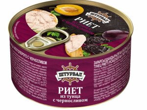 РИЕТ ИЗ ТУНЦА ШТУРВАЛ С ЧЕРНОСЛИВОМ 115 Г КЛЮЧ РИЕТ ИЗ ТУНЦА ШТУРВАЛ С ЧЕРНОСЛИВОМ 115 Г КЛЮЧ