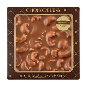 ШОКОЛАД НЕРОВНЫЙ С КЕШЬЮ МОЛОЧНЫЙ 80 Г ШОКОЛАД НЕРОВНЫЙ С КЕШЬЮ МОЛОЧНЫЙ 80 Г
