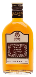 КОНЬЯК КРЫМСКИЙ СТАТУС ПЯТЬ ЗВЕЗДОЧЕК 5 ЛЕТ 40% 0,25Л ФЛЯЖКА КОНЬЯК КРЫМСКИЙ СТАТУС ПЯТЬ ЗВЕЗДОЧЕК 5 ЛЕТ 40% 0,25Л ФЛЯЖКА