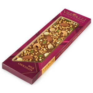 ШОКОЛАД ВЕРВАЛЛИ КЕШЬЮ ФУНДУК МИНДАЛЬ МОЛОЧНЫЙ 110 Г