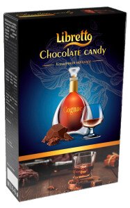 НАБОР КОНФЕТ ЛИБРЕТТО В ТЕМНОМ ШОКОЛАДЕ С НАЧИНКОЙ КРЕМ С КОНЬЯКОМ 144 Г