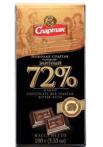 ШОКОЛАД СПАРТАК ГОРЬКИЙ ЭЛИТНЫЙ 72% 90 Г