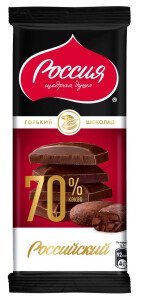 ШОКОЛАД РОССИЯ ЩЕДРАЯ ДУША ГОРЬКИЙ 70% 82 Г