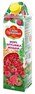МОРС САДЫ ПРИДОНЬЯ БРУСНИЧНО-МАЛИНОВЫЙ 1Л Т/П МОРС САДЫ ПРИДОНЬЯ БРУСНИЧНО-МАЛИНОВЫЙ 1Л Т/П