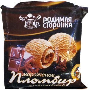 МОРОЖЕНОЕ РОДИМАЯ СТОРОНКА ПЛОМБИР ШОКОЛАДНЫЙ 15% 900 Г БЗМЖ