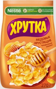 СУХОЙ ЗАВТРАК ХРУТКА МЕДОВЫЕ ХЛОПЬЯ 270 Г