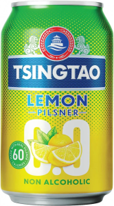 ПИВО ЦИНДАО С ЛИМОНОМ СВЕТЛОЕ Б/АЛК 0,33Л Ж/Б