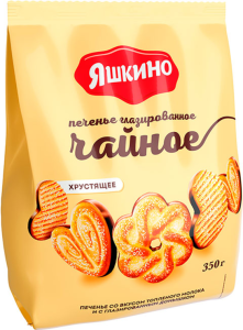 ПЕЧЕНЬЕ САХАРНОЕ ЯШКИНО ГЛАЗИРОВАННОЕ ЧАЙНОЕ 350 Г