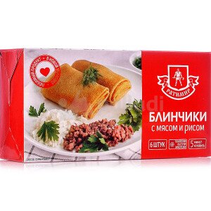 БЛИНЧИКИ РАТИМИР С МЯСОМ И РИСОМ 0,42 КГ