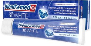 ЗУБНАЯ ПАСТА БЛЕНД, А МЕД 3Д ВАЙТ БЕРЕЖНАЯ МЯТА 100МЛ ЗУБНАЯ ПАСТА БЛЕНД, А МЕД 3Д ВАЙТ БЕРЕЖНАЯ МЯТА 100МЛ