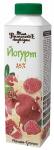 ЙОГУРТ ФЕРМЕРСКОЕ ПОДВОРЬЕ МАЛИНА ГРАНАТ 2,5% 500 Г Д/ПАК