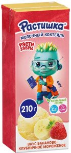 КОКТЕЙЛЬ РАСТИШКА БАНАНОВО_КЛУБНИЧНОЕ МОРОЖЕНОЕ 2% 210 Г