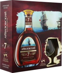 КОНЬЯК АЙВАЗОВСКИЙ КВ 7 ЛЕТ 40% 0,5Л П/УП+2 БОКАЛА КОНЬЯК АЙВАЗОВСКИЙ КВ 7 ЛЕТ 40% 0,5Л П/УП+2 БОКАЛА