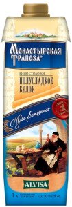 ВИНО МОНАСТЫРСКАЯ ТРАПЕЗА БЕЛ П/СЛ 10−12% 1,0Л Т/П