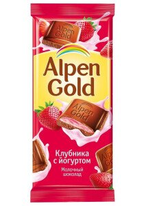 ШОКОЛАД АЛЬПЕН ГОЛЬД КЛУБНИКА С ЙОГУРТОМ 85 Г