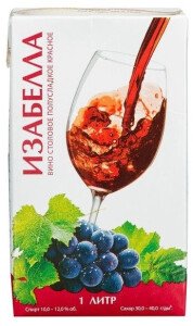 ВИНО ЮРОВСКИЙ ЛИЗАБЕЛЛА КР П/СЛ 10,9% 1,0Л Т/П