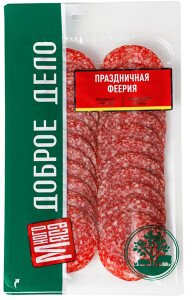 КОЛБАСА ДОБРОЕ ДЕЛО ПРАЗДНИЧНАЯ ФЕЕРИЯ С/К НАРЕЗКА 100 Г КОЛБАСА ДОБРОЕ ДЕЛО ПРАЗДНИЧНАЯ ФЕЕРИЯ С/К НАРЕЗКА 100 Г