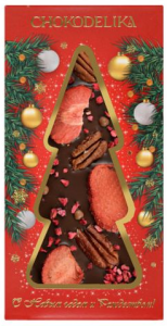 ШОКОЛАД КЛУБНИКА ПЕКАН МАЛИНА ТЕМНЫЙ С УКРАШЕНИЕМ 100 Г