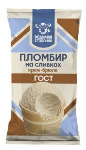 МОРОЖЕНОЕ РОДИМАЯ СТОРОНКА ПЛОМБИР НА СЛИВКАХ СО ВКУСОМ КРЕМ-БРЮЛЕ 15% 80 Г ВАФ. СТАКАН БЗМЖ