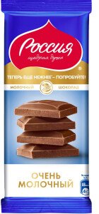 ШОКОЛАД РОССИЯ ЩЕДРАЯ ДУША МОЛОЧНЫЙ 82 Г