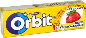 ЖЕВАТЕЛЬНАЯ РЕЗИНКА ОРБИТ БЕЗ САХАРА КЛУБНИКА/БАНАН 13,6 Г ЖЕВАТЕЛЬНАЯ РЕЗИНКА ОРБИТ БЕЗ САХАРА КЛУБНИКА/БАНАН 13,6 Г