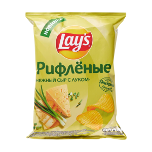 ЧИПСЫ ЛЕЙЗ РИФЛЕНЫЕ НЕЖНЫЙ СЫР С ЛУКОМ 105 Г