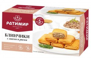 БЛИНЧИКИ РАТИМИР С МЯСОМ И РИСОМ 0,42 КГ БЛИНЧИКИ РАТИМИР С МЯСОМ И РИСОМ 0,42 КГ