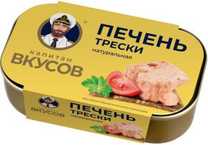 ПЕЧЕНЬ ТРЕСКИ КАПИТАН ВКУСОВ В НАТУРАЛЬНОЙ ЗАЛИВКЕ 115 Г Ж/Б