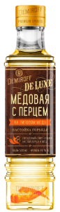 НАСТОЙКА ДЕМИРОФФ ДЕ ЛЮКС МЕДОВАЯ С ПЕРЦЕМ НА ЛИПОВОМ МЕДУ 40% 0,5Л