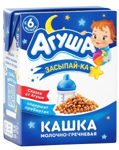 КАША МОЛОЧНАЯ АГУША ЗАСЫПАЙКА ГРЕЧНЕВАЯ 2,5% 200МЛ