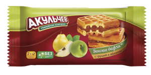 ВАФЛИ АКУЛЬЧЕВ ВЕНСКИЕ С ГРУШЕЙ И ЯБЛОКОМ 100 Г