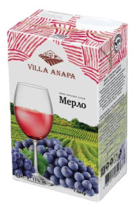ВИНО ВИЛЛА АНАПА МЕРЛО КР СУХ 9% 1,0Л Т/П