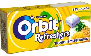 ЖЕВАТЕЛЬНАЯ РЕЗИНКА ОРБИТ РЕФРЕШЕС ТРОПИК 20 Г ЖЕВАТЕЛЬНАЯ РЕЗИНКА ОРБИТ РЕФРЕШЕС ТРОПИК 20 Г