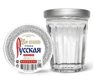 ВОДКА РУССКАЯ 40% 0,1Л СТАКАНЧИК ВОДКА РУССКАЯ 40% 0,1Л СТАКАНЧИК