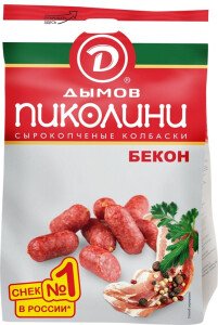 КОЛБАСКИ ДЫМОВ СЫРОКОПЧЕНЫЕ ПИКОЛИНИ БЕКОН 50 Г