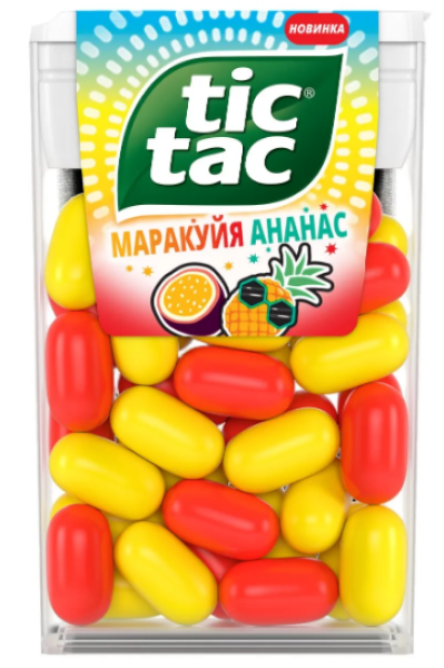ДРАЖЕ ТИК ТАК МАРАКУЙЯ АНАНАС 16 Г