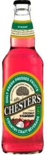 НАПИТОК ПИВНОЙ САЙДЕР ЧЕСТЕРС СО ВКУСОМ КОКОСА И КЛУБНИКИ 7% 0,45Л СТ/Б