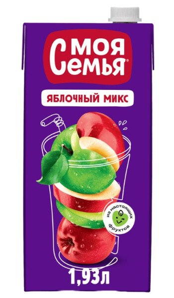 НАПИТОК СОКОСОДЕРЖАЩИЙ МОЯ СЕМЬЯ ЯБЛОЧНЫЙ МИКС 1,93 Л Т/П