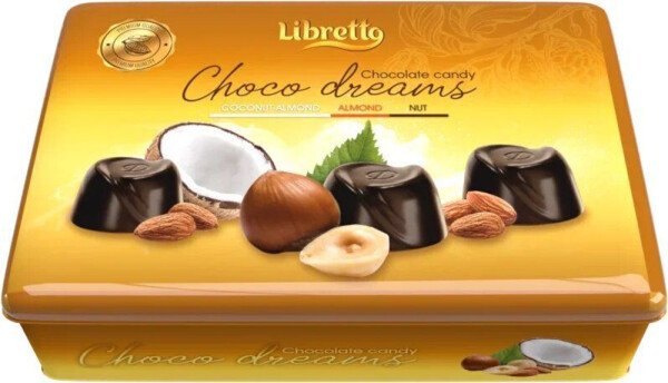 НАБОР КОНФЕТ ЛИБРЕТТО В МОЛОЧНОМ ШОКОЛАДЕ 200 Г Ж/Б